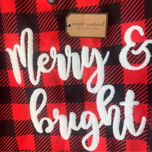 Simply Southern (NWT) Buffalo Red Plaid Sherpa Fleece (XXL) Merry & Bright Sleep - Picture 2 of 8